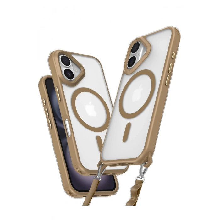 Newface iPhone 16 Plus Kılıf Enka Magsafe Silikon Kılıf - Desert