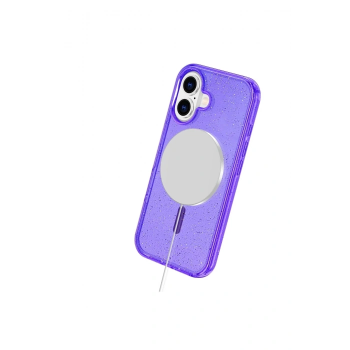 Newface iPhone 16 Plus Kılıf Glow Magsafe Kapak - Mor