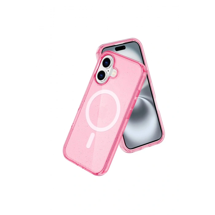 Newface iPhone 16 Plus Kılıf Glow Magsafe Kapak - Pembe