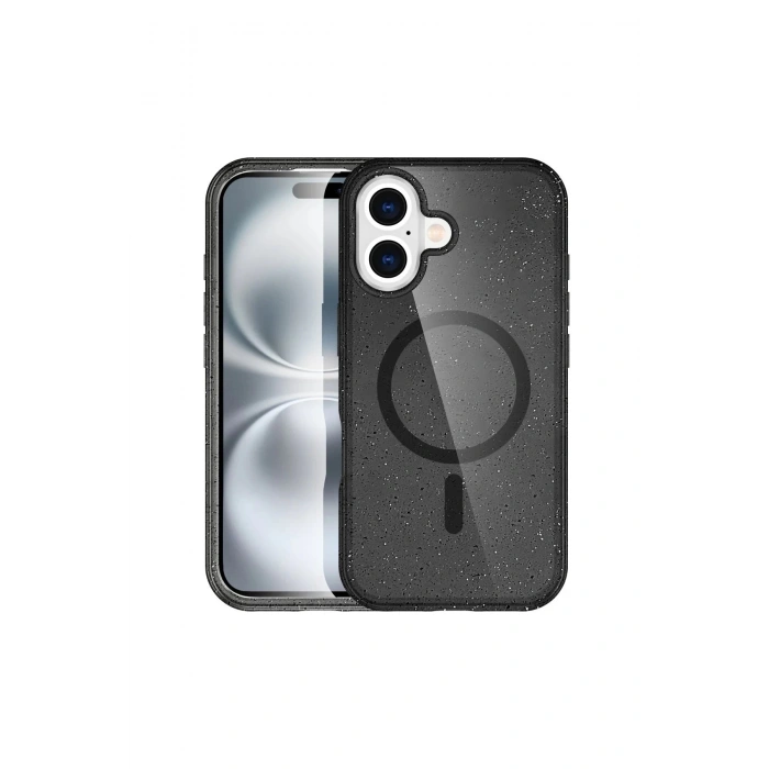 Newface iPhone 16 Plus Kılıf Glow Magsafe Kapak - Siyah