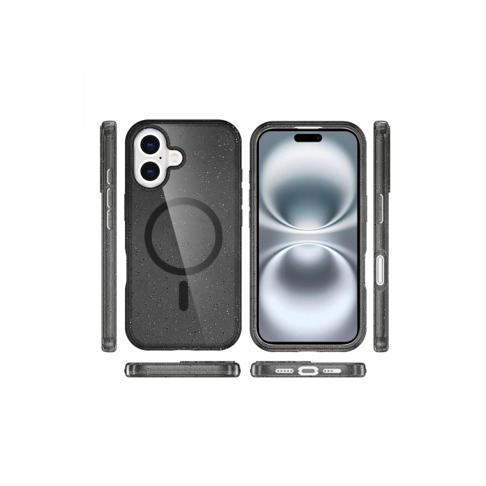 Newface iPhone 16 Plus Kılıf Glow Magsafe Kapak - Siyah