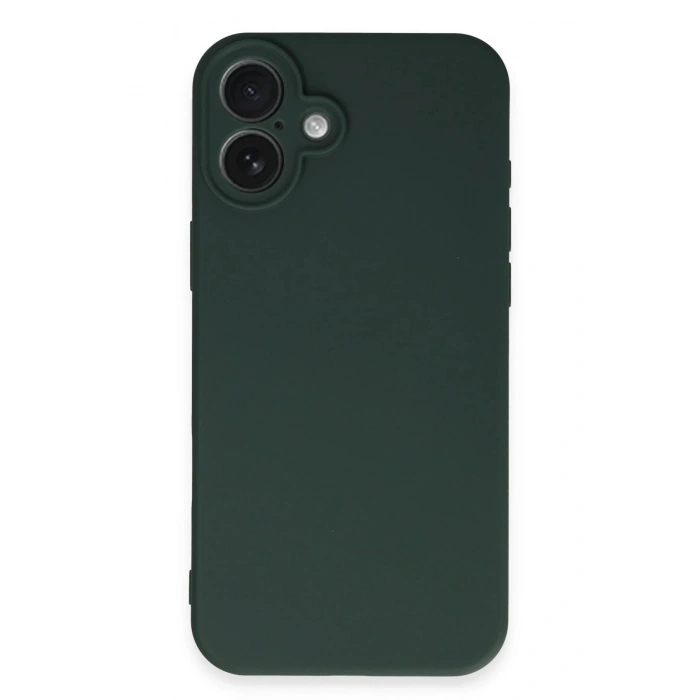 Newface iPhone 16 Plus Kılıf Nano içi Kadife Silikon - Koyu Yeşil