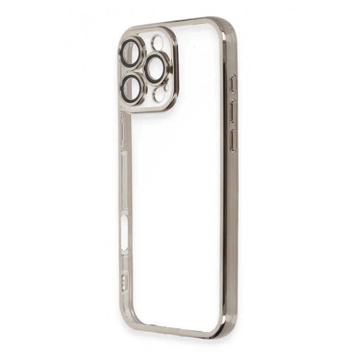 Newface iPhone 16 Pro Kılıf Razer Lensli Silikon - Titanyum Gri