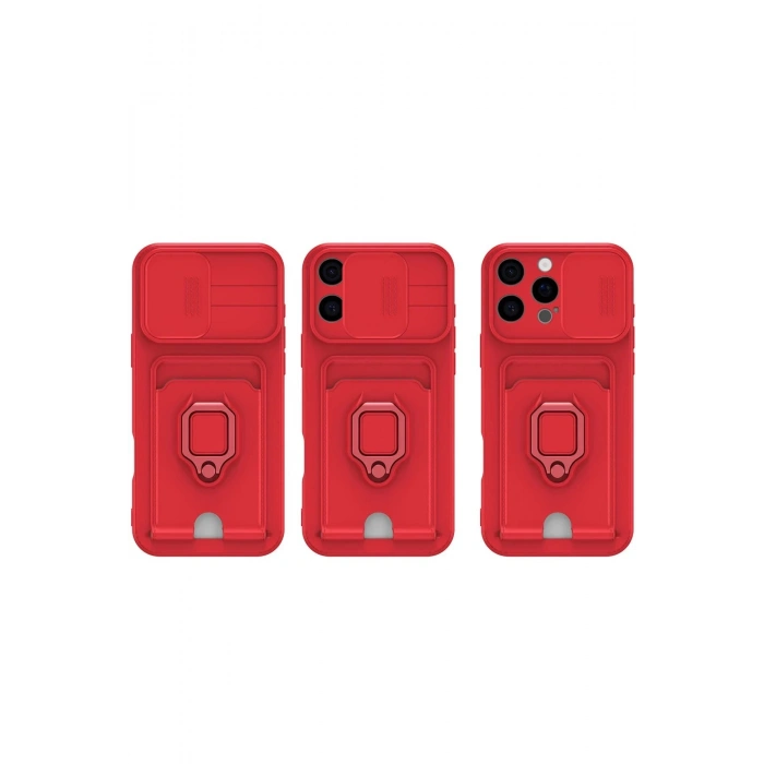 Newface iPhone 16 Pro Kılıf Zuma Kartvizitli Yüzüklü Silikon - Pembe