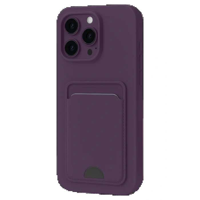 Newface iPhone 16 Pro Max Kılıf Kelvin Kartvizitli Silikon - Derin Mor