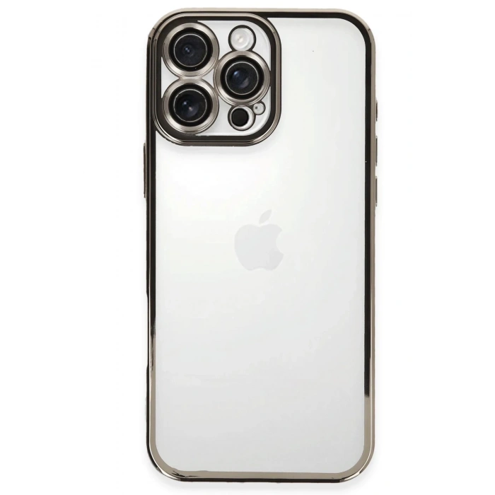 Newface iPhone 16 Pro Max Kılıf Razer Lensli Silikon - Titanyum Gri