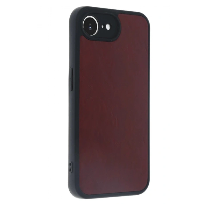 Newface iPhone 16E Kılıf Aras Deri Kapak - Bordo