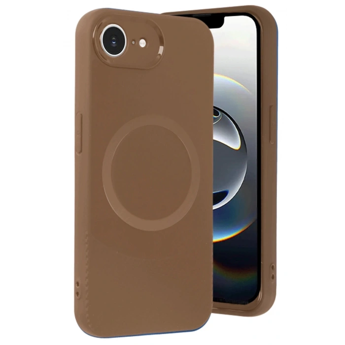 Newface iPhone 16E Kılıf Maya Karbon Kapak - Kahverengi