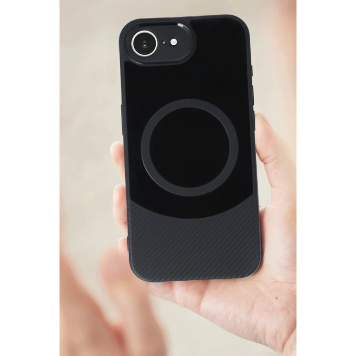 Newface iPhone 16E Kılıf Maya Karbon Kapak - Lacivert