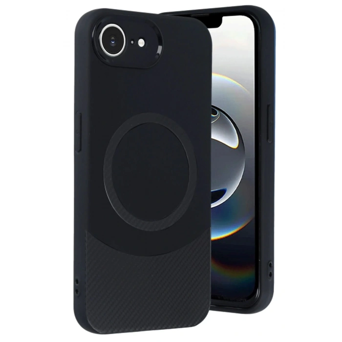 Newface iPhone 16E Kılıf Maya Karbon Kapak - Siyah