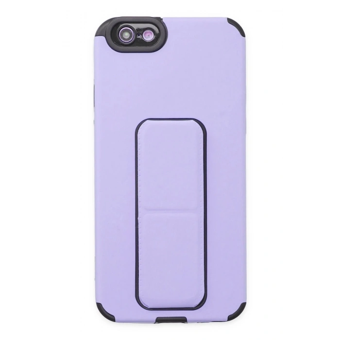 Newface iPhone 6 Kılıf Mega Standlı Silikon - Lila