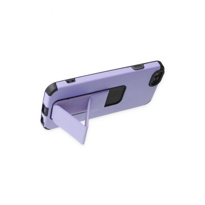 Newface iPhone 6 Kılıf Mega Standlı Silikon - Lila