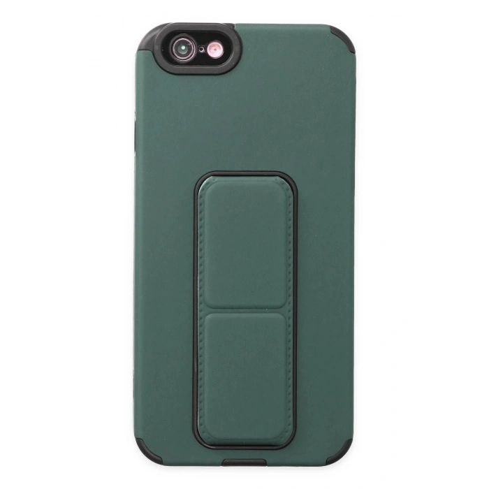 Newface iPhone 6 Kılıf Mega Standlı Silikon - Yeşil