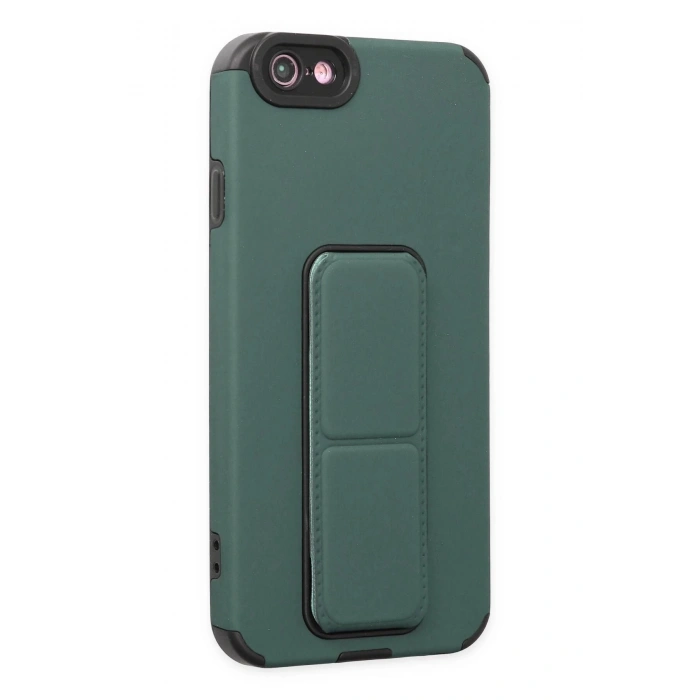 Newface iPhone 6 Kılıf Mega Standlı Silikon - Yeşil