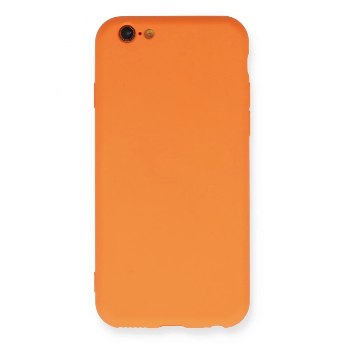 Newface iPhone 6 Kılıf Nano içi Kadife Silikon - Turuncu