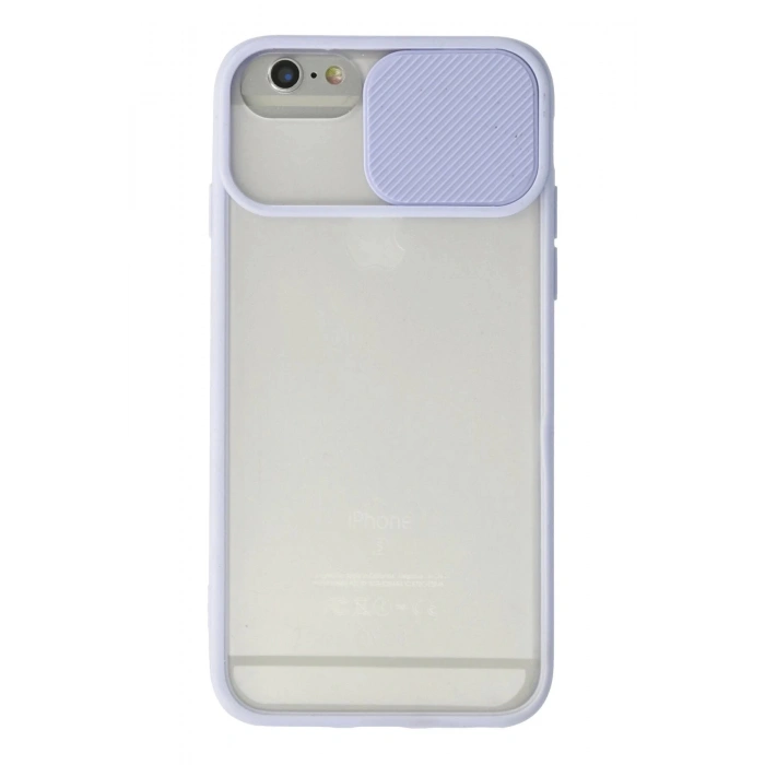 Newface iPhone 6 Kılıf Palm Buzlu Kamera Sürgülü Silikon - Lila