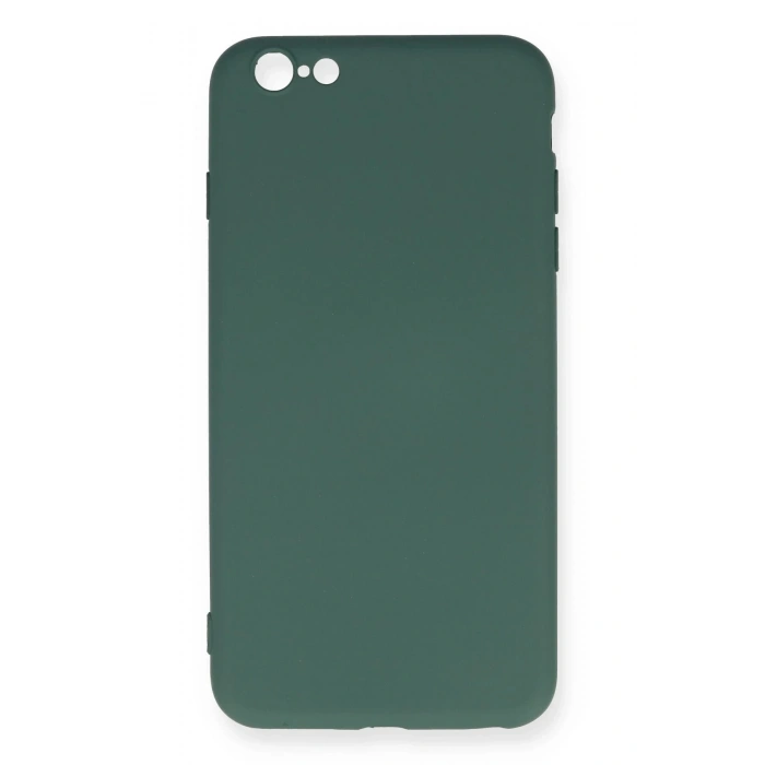Newface iPhone 6 Plus Kılıf Nano içi Kadife Silikon - Koyu Yeşil