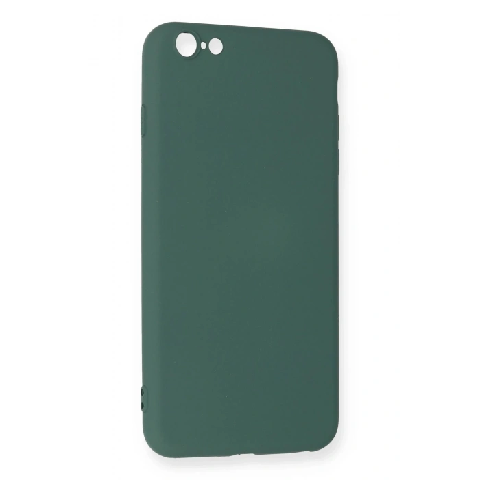 Newface iPhone 6 Plus Kılıf Nano içi Kadife Silikon - Koyu Yeşil