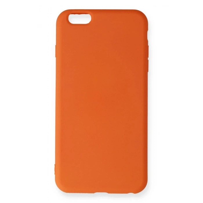 Newface iPhone 6 Plus Kılıf Nano içi Kadife Silikon - Turuncu