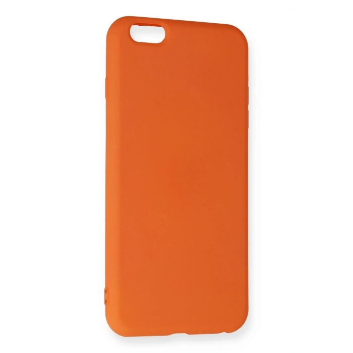 Newface iPhone 6 Plus Kılıf Nano içi Kadife Silikon - Turuncu