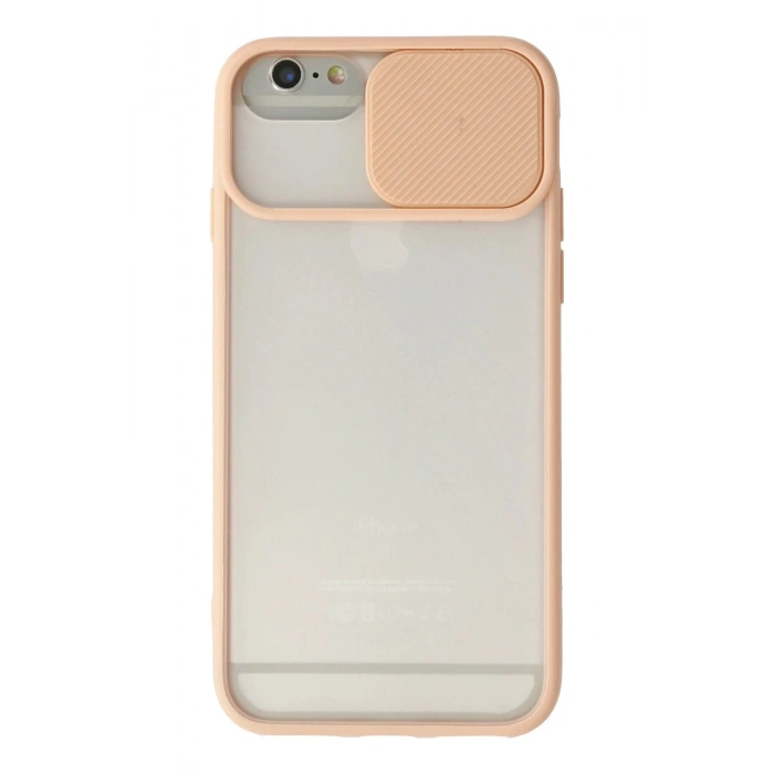 Newface iPhone 6 Plus Kılıf Palm Buzlu Kamera Sürgülü Silikon - Pembe