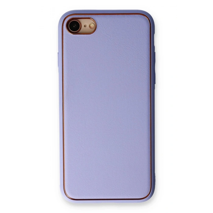Newface iPhone 7 Kılıf Coco Deri Silikon Kapak - Açık Lila