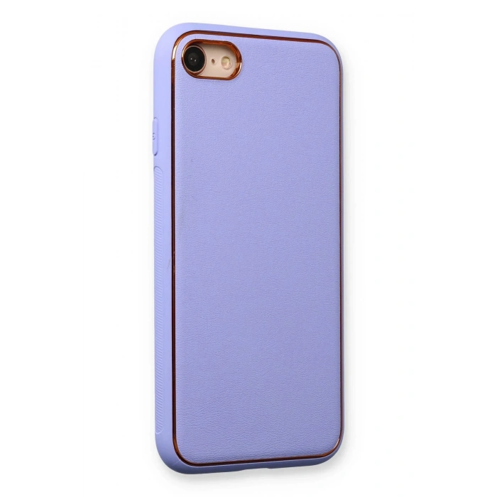 Newface iPhone 7 Kılıf Coco Deri Silikon Kapak - Açık Lila