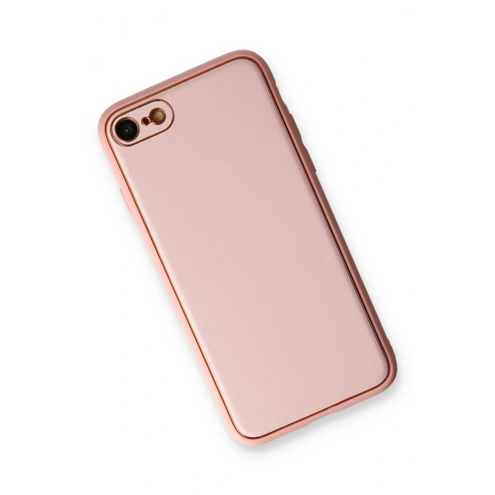 Newface iPhone 7 Kılıf Coco Deri Silikon Kapak - Pudra