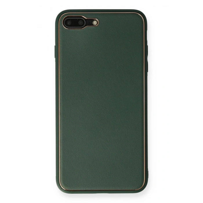 Newface iPhone 7 Plus Kılıf Coco Deri Silikon Kapak - Yeşil