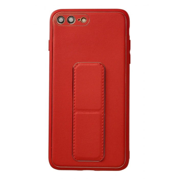 Newface iPhone 7 Plus Kılıf Coco Deri Standlı Kapak - Kırmızı