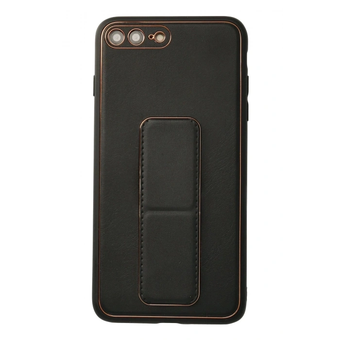 Newface iPhone 7 Plus Kılıf Coco Deri Standlı Kapak - Siyah