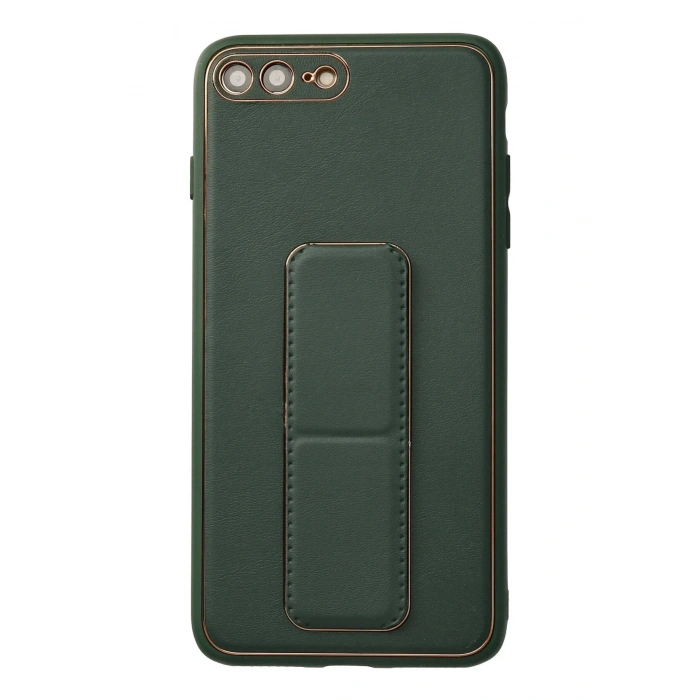Newface iPhone 7 Plus Kılıf Coco Deri Standlı Kapak - Yeşil