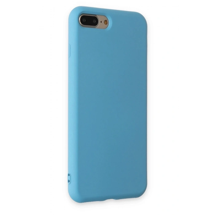 Newface iPhone 7 Plus Kılıf Nano içi Kadife Silikon - Mavi