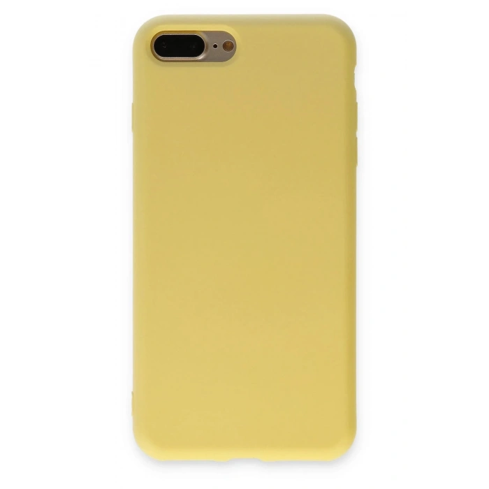 Newface iPhone 7 Plus Kılıf Nano içi Kadife Silikon - Sarı
