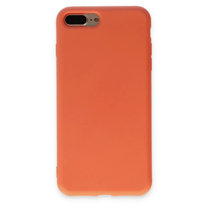 Newface iPhone 7 Plus Kılıf Nano içi Kadife Silikon - Turuncu