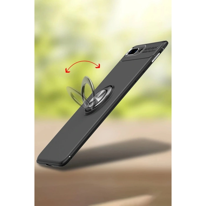 Newface iPhone 7 Plus Kılıf Range Yüzüklü Silikon - Kırmızı