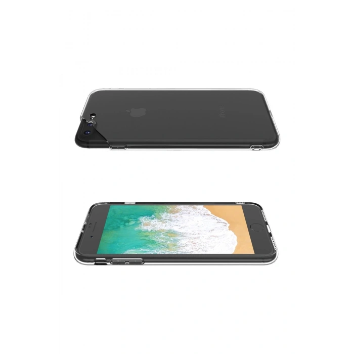 Newface iPhone 8 Plus Kılıf Deluxe 2mm Şeffaf Silikon