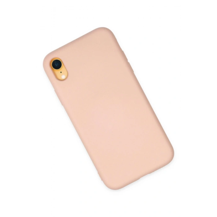 Newface iPhone XR Kılıf Nano içi Kadife Silikon - Pudra