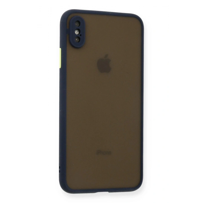Newface iPhone XS Max Kılıf Montreal Silikon Kapak - Lacivert