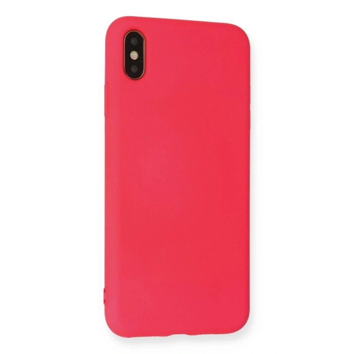 Newface iPhone XS Max Kılıf Nano içi Kadife Silikon - Koyu Pembe