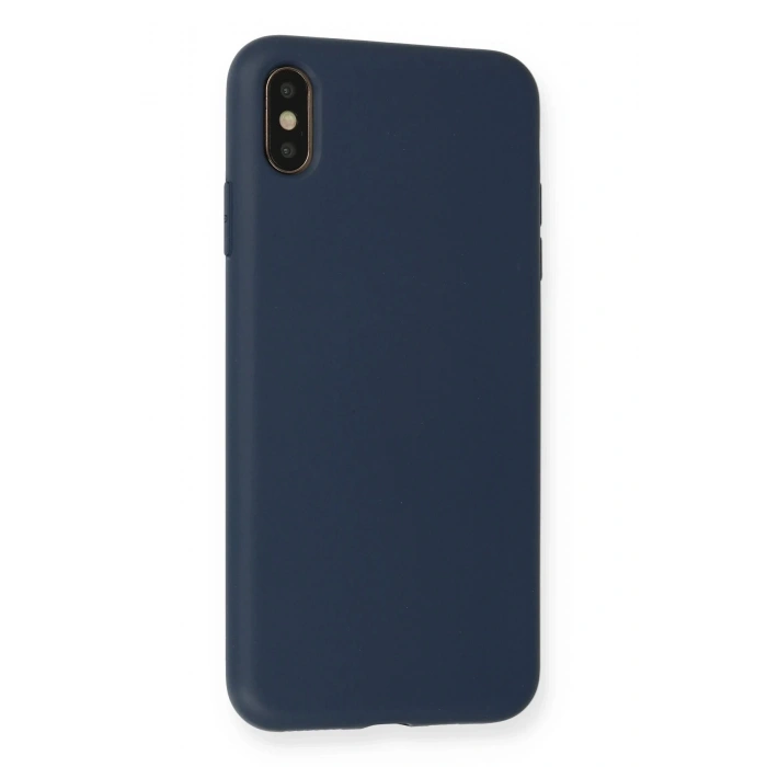 Newface iPhone XS Max Kılıf Nano içi Kadife Silikon - Lacivert