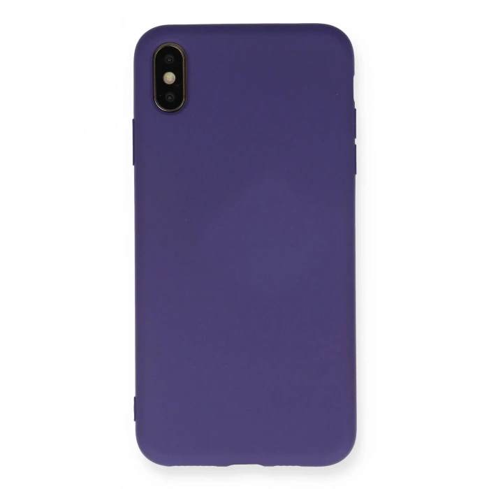 Newface iPhone XS Max Kılıf Nano içi Kadife Silikon - Mor