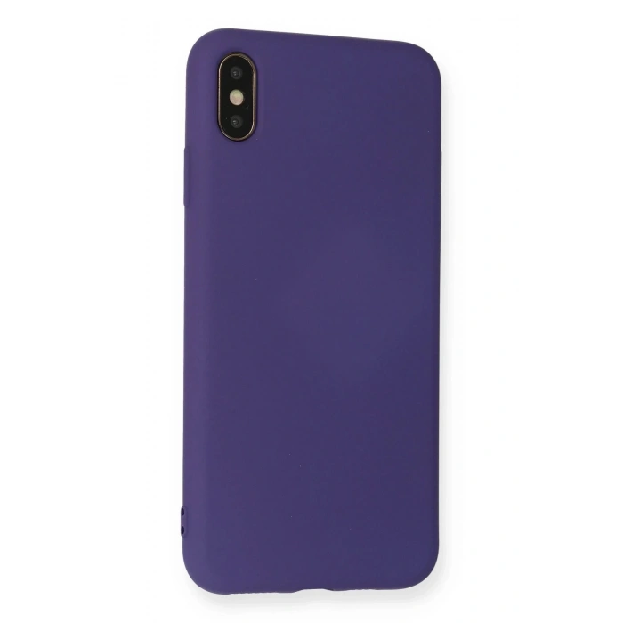 Newface iPhone XS Max Kılıf Nano içi Kadife Silikon - Mor