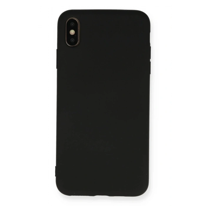 Newface iPhone XS Max Kılıf Nano içi Kadife Silikon - Siyah
