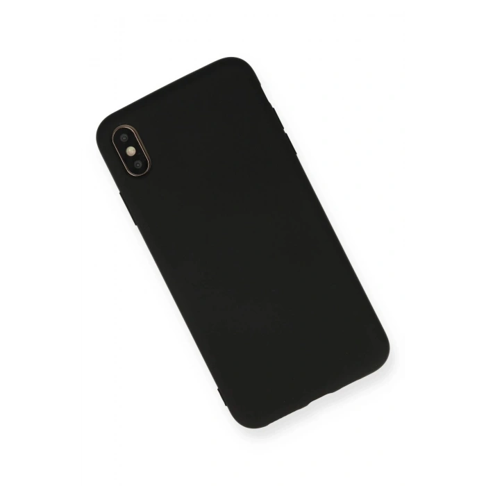 Newface iPhone XS Max Kılıf Nano içi Kadife Silikon - Siyah