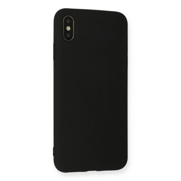 Newface iPhone XS Max Kılıf Nano içi Kadife Silikon - Siyah