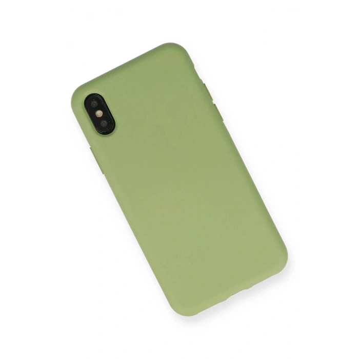 Newface iPhone XS Max Kılıf Nano içi Kadife Silikon - Yeşil