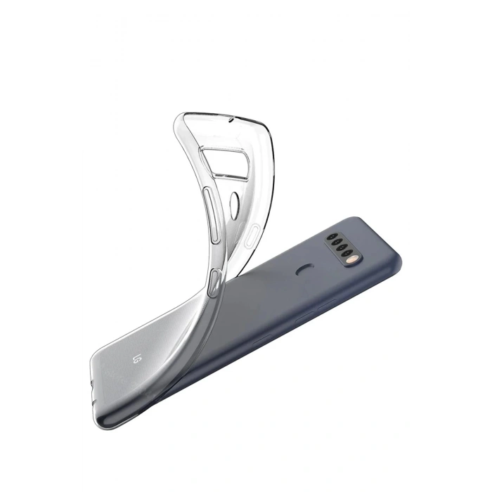 Newface LG K61 Kılıf Lüx Şeffaf Silikon - Şeffaf