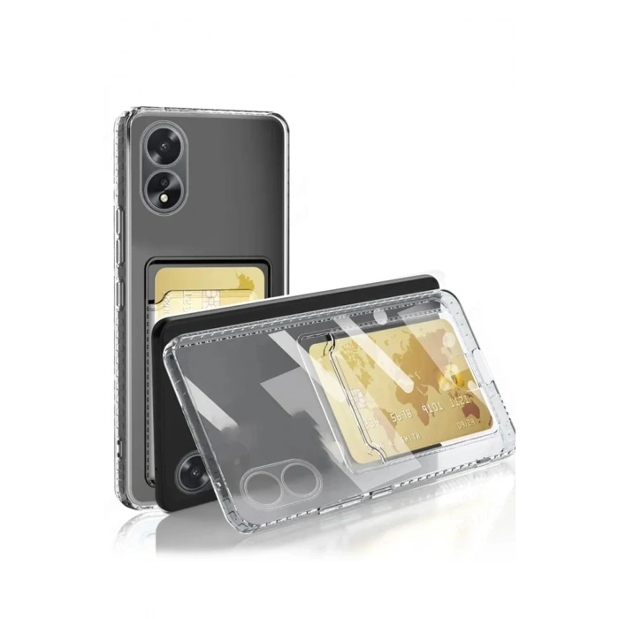 Newface Oppo A38 Kılıf Kart Şeffaf Silikon - Şeffaf