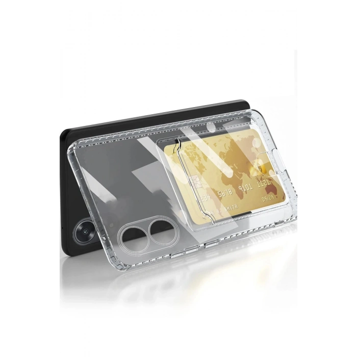 Newface Oppo A38 Kılıf Kart Şeffaf Silikon - Şeffaf